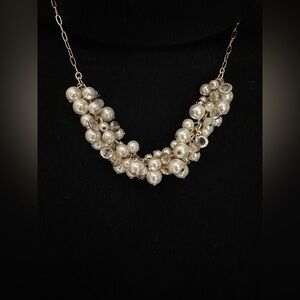 Ann Taylor, recently purchased, pearl cluster necklace